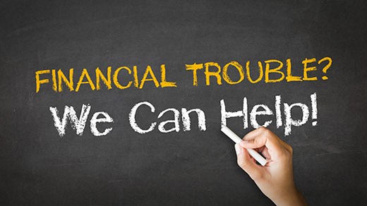 Financial Trouble Chalk Illustration